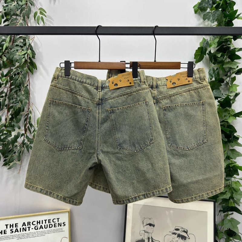 Off-White Lettering denim shorts#26