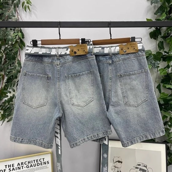 Off-White Lettering denim shorts#28