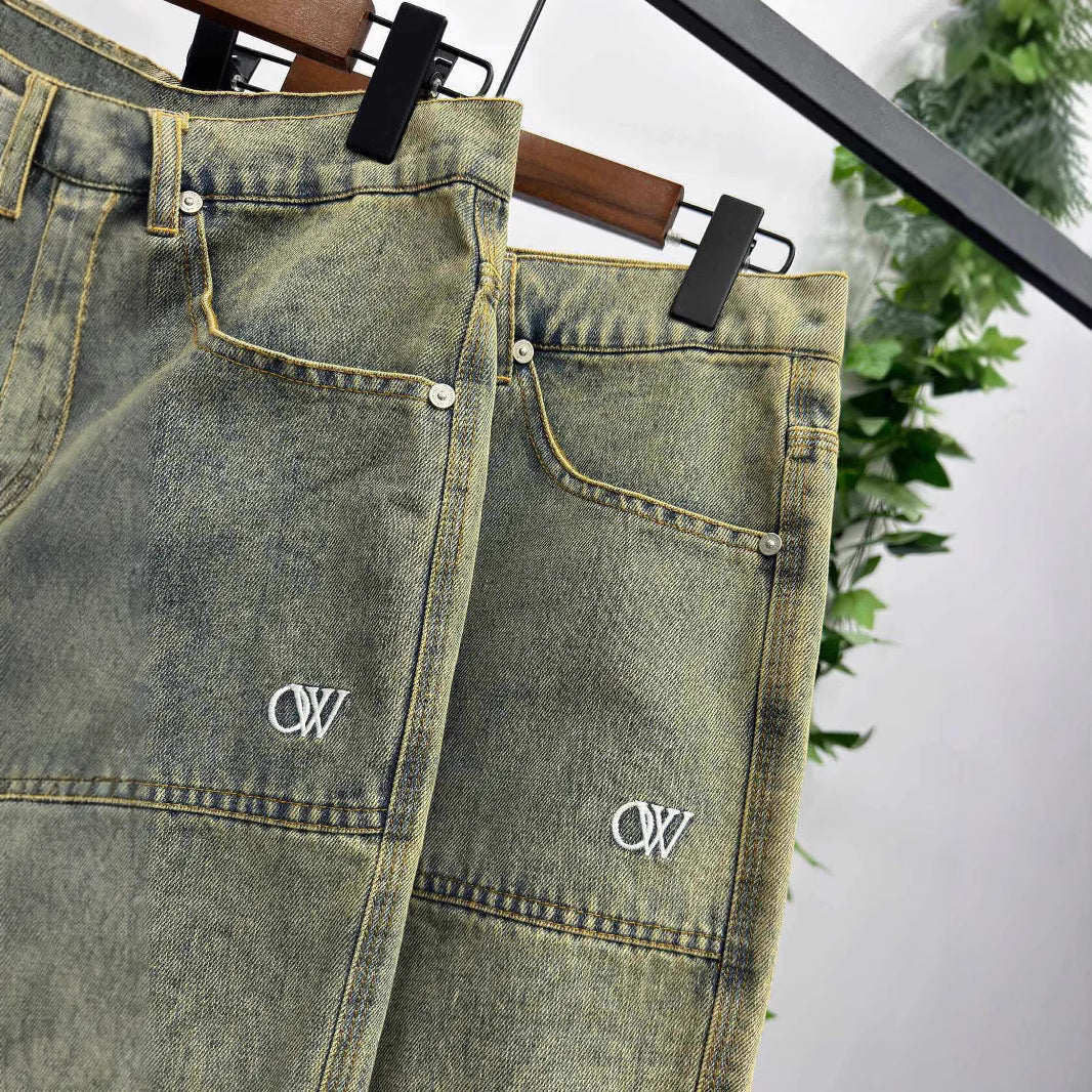 Off-White Lettering denim shorts#26