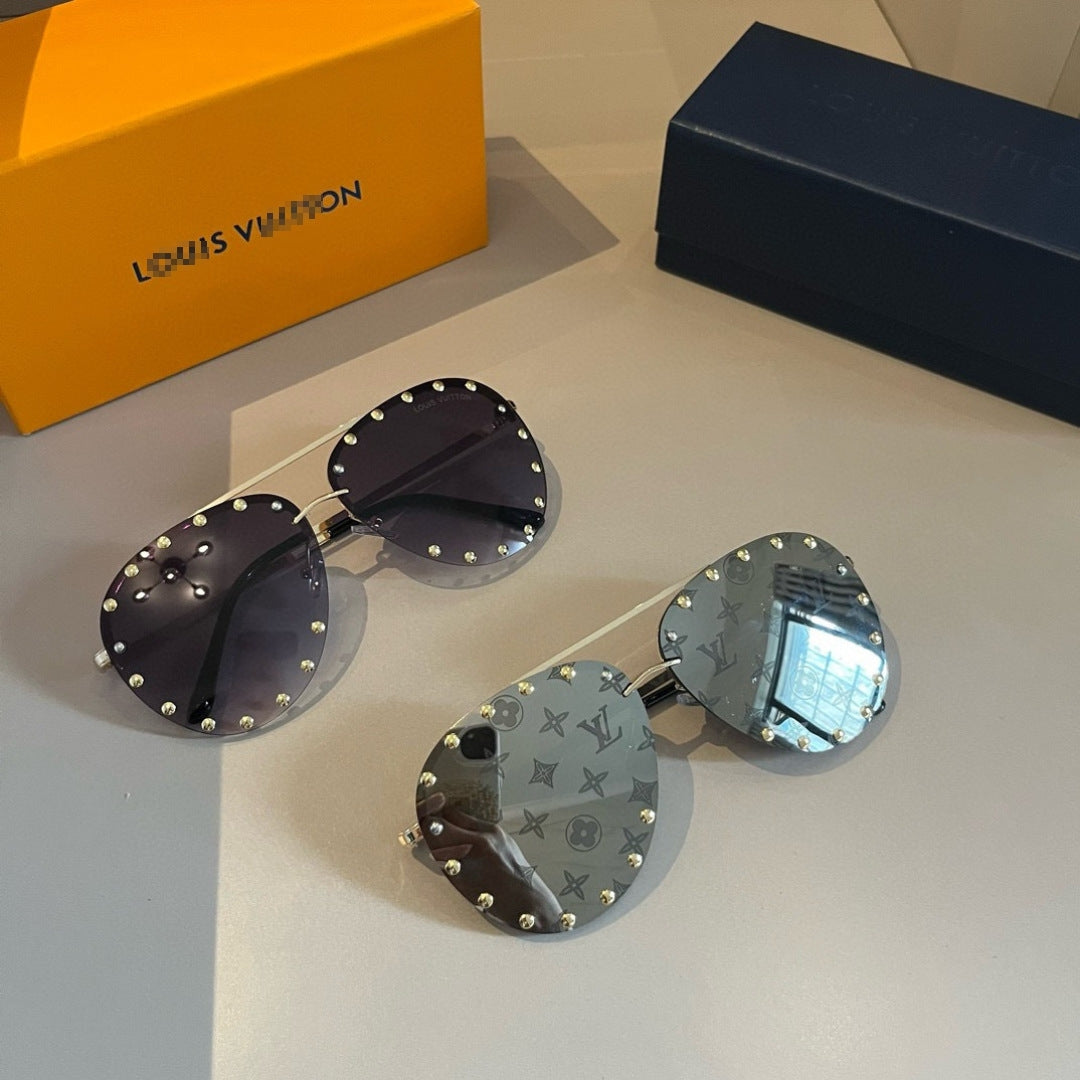 Louis Vutton Rimless Sunglasses – Silver & Purple | Lightweight Luxury Eyewear