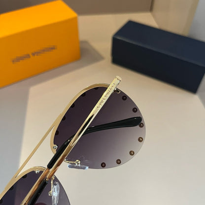 Louis Vutton Rimless Sunglasses – Silver & Purple | Lightweight Luxury Eyewear