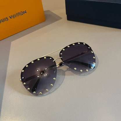 Louis Vutton Rimless Sunglasses – Silver & Purple | Lightweight Luxury Eyewear