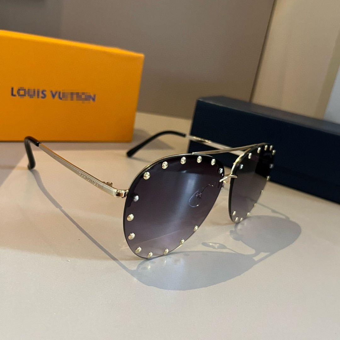 Louis Vutton Rimless Sunglasses – Silver & Purple | Lightweight Luxury Eyewear