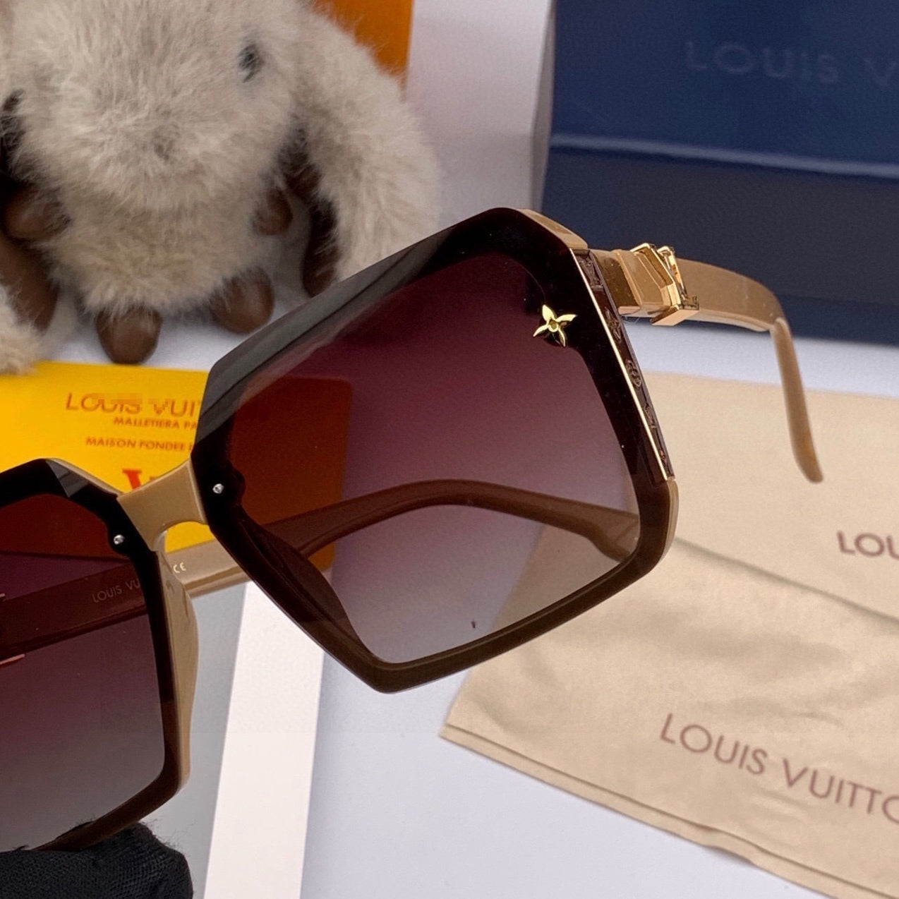 Louis Vuitton Rimless Sunglasses – Deep Reddish-Brown | Lightweight Luxury Eyewear