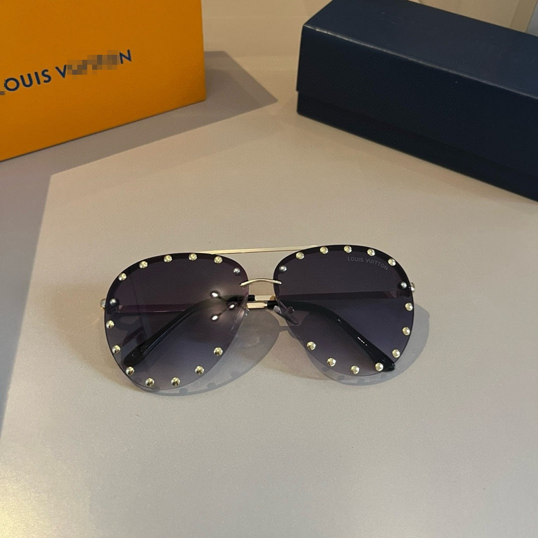 Louis Vutton Rimless Sunglasses – Silver & Purple | Lightweight Luxury Eyewear