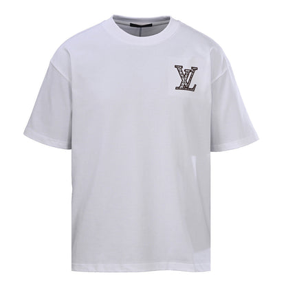 Louis Vuitton Crewneck Short-Sleeve T-Shirt with Front and Back Logo Print