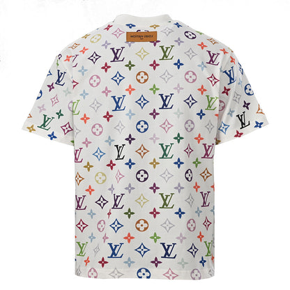 Louis Vuitton Direct-to-Garment Printed Short-Sleeve T-Shirt with Full-Coverage Multicolor Monogram Pattern