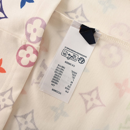 Louis Vuitton Direct-to-Garment Printed Short-Sleeve T-Shirt with Full-Coverage Multicolor Monogram Pattern