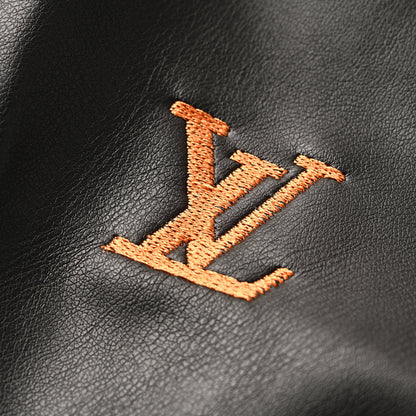 Louis Vuitton Embroidered Logo Anime-Style Leather Jacket